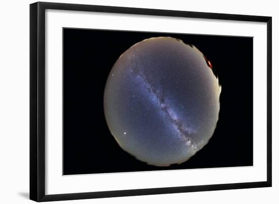 Fish-Eye Lens View of Sky with Milky Way-null-Framed Photographic Print