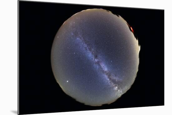 Fish-Eye Lens View of Sky with Milky Way-null-Mounted Photographic Print
