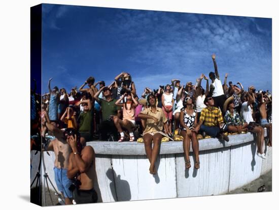 Fish-Eye Lens View of Spectators Watching Apollo 11 Blast-Off-Ralph Crane-Stretched Canvas