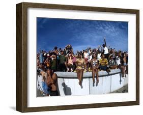 Fish-Eye Lens View of Spectators Watching Apollo 11 Blast-Off-Ralph Crane-Framed Photographic Print