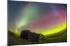 Fish-Eye Lens View of the Northern Lights Above an Old Ranch in Canada-Stocktrek Images-Mounted Photographic Print