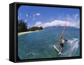 Fish-eye View of a Windsurfer-null-Framed Stretched Canvas