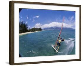 Fish-eye View of a Windsurfer-null-Framed Photographic Print