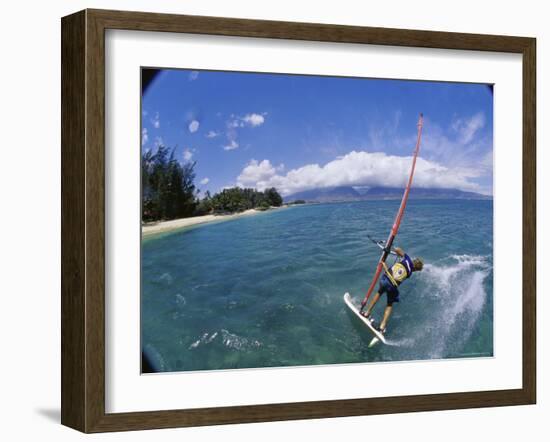 Fish-eye View of a Windsurfer-null-Framed Photographic Print