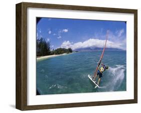 Fish-eye View of a Windsurfer-null-Framed Photographic Print