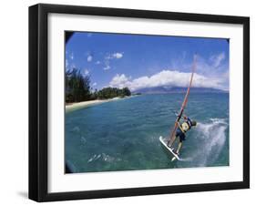 Fish-eye View of a Windsurfer-null-Framed Photographic Print