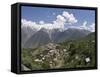 Fish Eye View of Kalpa Village, 2960M, Recong Peo Area, Kinnaur, Himachal Pradesh, India-Simanor Eitan-Framed Stretched Canvas