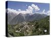 Fish Eye View of Kalpa Village, 2960M, Recong Peo Area, Kinnaur, Himachal Pradesh, India-Simanor Eitan-Stretched Canvas