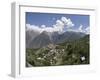 Fish Eye View of Kalpa Village, 2960M, Recong Peo Area, Kinnaur, Himachal Pradesh, India-Simanor Eitan-Framed Photographic Print