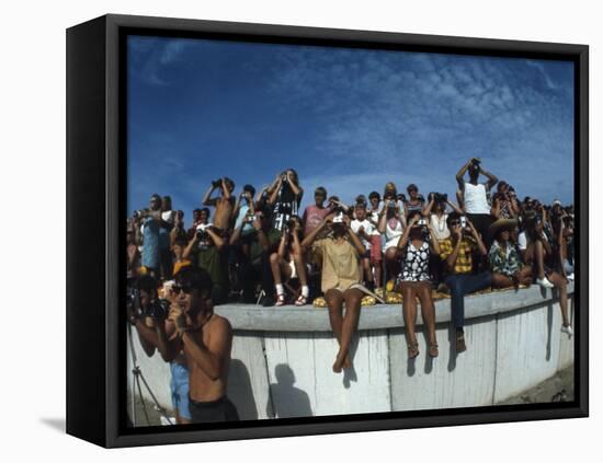 Fish Eye View of Spectators Watching Apollo 11 Blast-Off-Ralph Crane-Framed Stretched Canvas