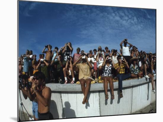Fish Eye View of Spectators Watching Apollo 11 Blast-Off-Ralph Crane-Mounted Photographic Print