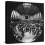 Fish Eye View of the Action on the Floor of the New York Stock Exchange-Ralph Morse-Stretched Canvas