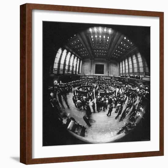 Fish Eye View of the Action on the Floor of the New York Stock Exchange-Ralph Morse-Framed Photographic Print