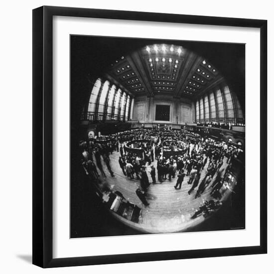 Fish Eye View of the Action on the Floor of the New York Stock Exchange-Ralph Morse-Framed Photographic Print