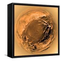 Fish-Eye View of Titan's Surface-Stocktrek Images-Framed Stretched Canvas