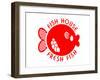 Fish House Fresh Fish Emblem-null-Framed Art Print
