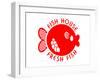 Fish House Fresh Fish Emblem-null-Framed Art Print