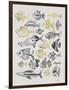 Fish Inklings in Black and Gold Ink-Cat Coquillette-Framed Art Print