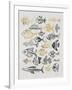 Fish Inklings in Black and Gold Ink-Cat Coquillette-Framed Art Print