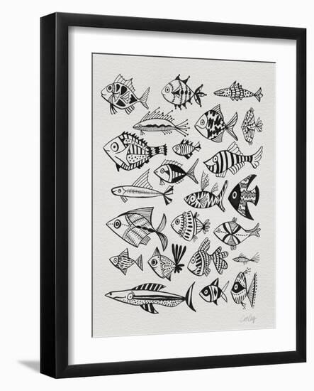 Fish Inklings in Black Ink-Cat Coquillette-Framed Art Print