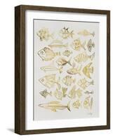 Fish Inklings in Gold Ink-Cat Coquillette-Framed Art Print