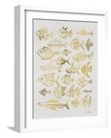 Fish Inklings in Gold Ink-Cat Coquillette-Framed Art Print