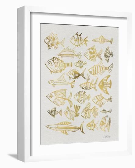 Fish Inklings in Gold Ink-Cat Coquillette-Framed Art Print