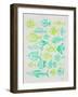 Fish Inklings in Green Ink-Cat Coquillette-Framed Art Print