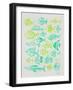 Fish Inklings in Green Ink-Cat Coquillette-Framed Art Print