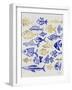 Fish Inklings in Navy and Gold Ink-Cat Coquillette-Framed Art Print