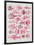 Fish Inklings in Pink Ink-Cat Coquillette-Framed Art Print