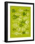 Fish Inklings on Lime-Cat Coquillette-Framed Art Print