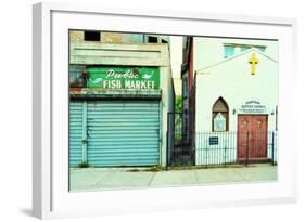 Fish Market and Baptist Church in Harlem, New York City-Sabine Jacobs-Framed Photographic Print