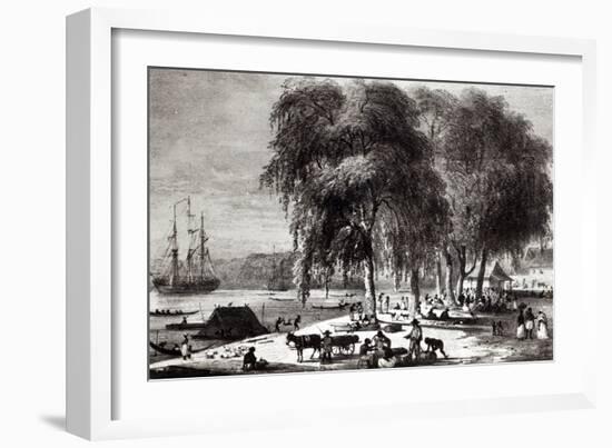 Fish Market, Paramribo, from Voyage a Surinam, 1834-Pierre J. Benoit-Framed Giclee Print