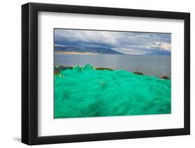 Fish net on the shore of Sayram Lake, Yining (Ghulja), Xinjiang Province, China-Keren Su-Framed Photographic Print