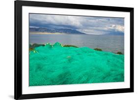 Fish net on the shore of Sayram Lake, Yining (Ghulja), Xinjiang Province, China-Keren Su-Framed Photographic Print