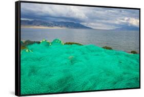 Fish net on the shore of Sayram Lake, Yining (Ghulja), Xinjiang Province, China-Keren Su-Framed Stretched Canvas