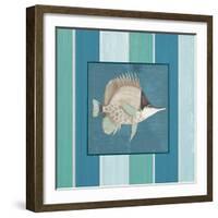 Fish on Stripes II-Elizabeth Medley-Framed Art Print