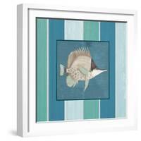 Fish on Stripes II-Elizabeth Medley-Framed Art Print