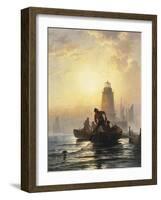 Fish Pond, Orient Bay, L. I, 1876-Edward Moran-Framed Giclee Print