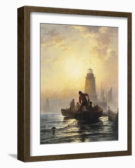 Fish Pond, Orient Bay, L. I, 1876-Edward Moran-Framed Giclee Print