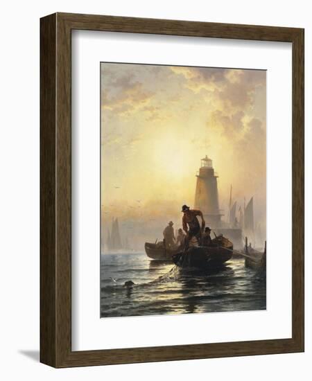 Fish Pond, Orient Bay, L. I, 1876-Edward Moran-Framed Giclee Print