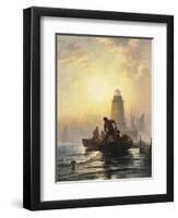 Fish Pond, Orient Bay, L. I, 1876-Edward Moran-Framed Giclee Print