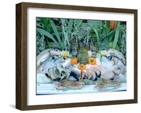 Fish Restaurant Display, Rethymnon, Crete, Greece-Peter Thompson-Framed Photographic Print