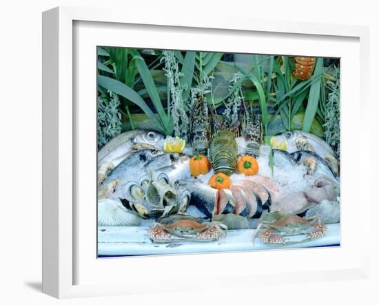 Fish Restaurant Display, Rethymnon, Crete, Greece-Peter Thompson-Framed Photographic Print