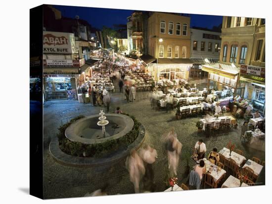 Fish Restaurants on the Pavement, Istanbul, Turkey-Simon Harris-Stretched Canvas