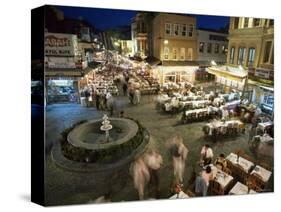 Fish Restaurants on the Pavement, Istanbul, Turkey-Simon Harris-Stretched Canvas