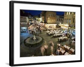 Fish Restaurants on the Pavement, Istanbul, Turkey-Simon Harris-Framed Photographic Print