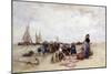 Fish Sale on the Beach-Bernardus Johannes Blommers-Mounted Giclee Print