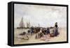 Fish Sale on the Beach-Bernardus Johannes Blommers-Framed Stretched Canvas